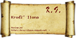 Kroó Ilona névjegykártya
